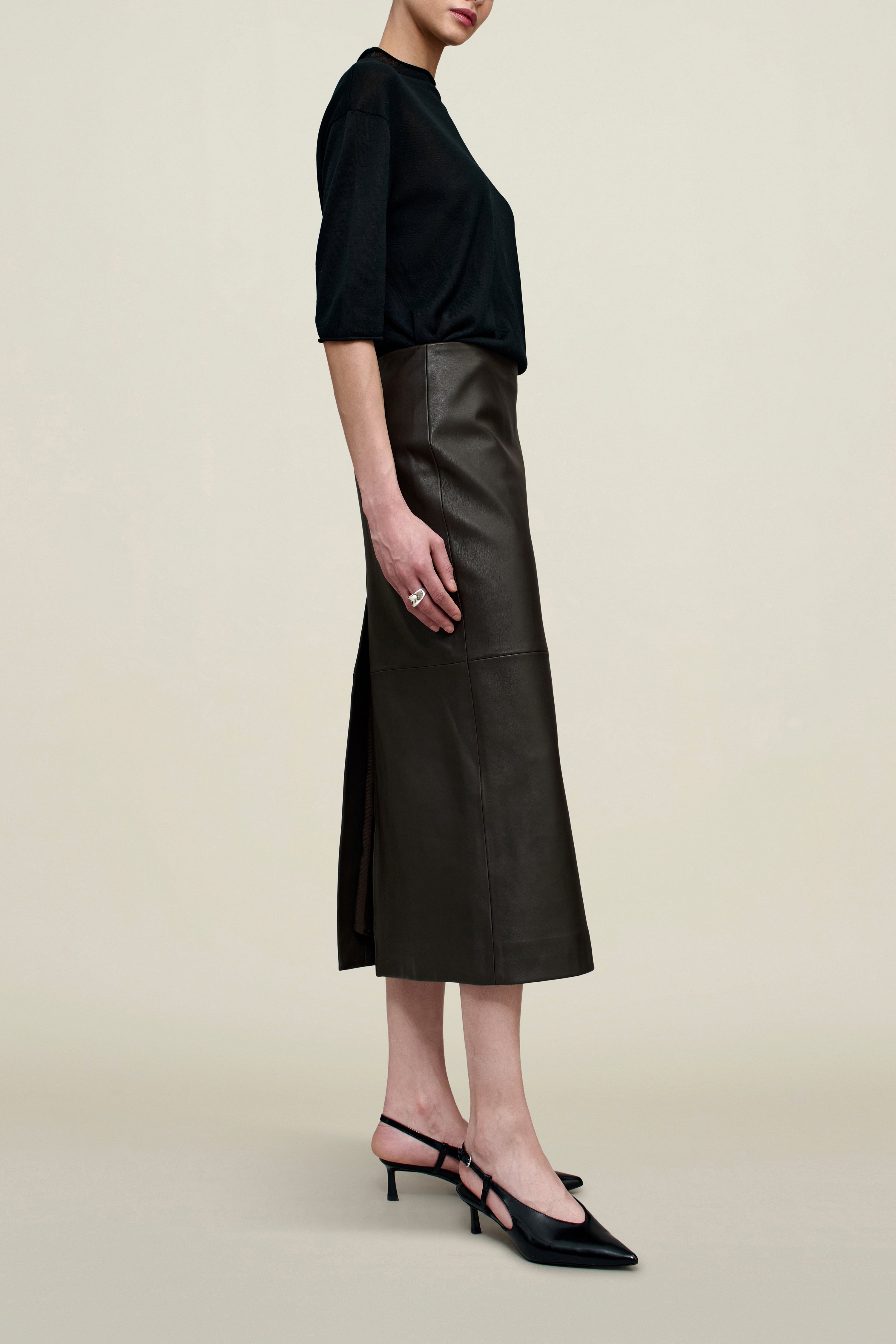 Emilee Pencil Skirt in Lambskin