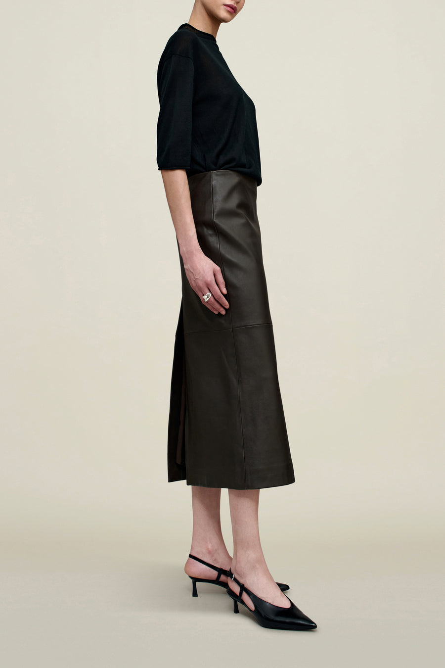 Emilee Pencil Skirt in Lambskin