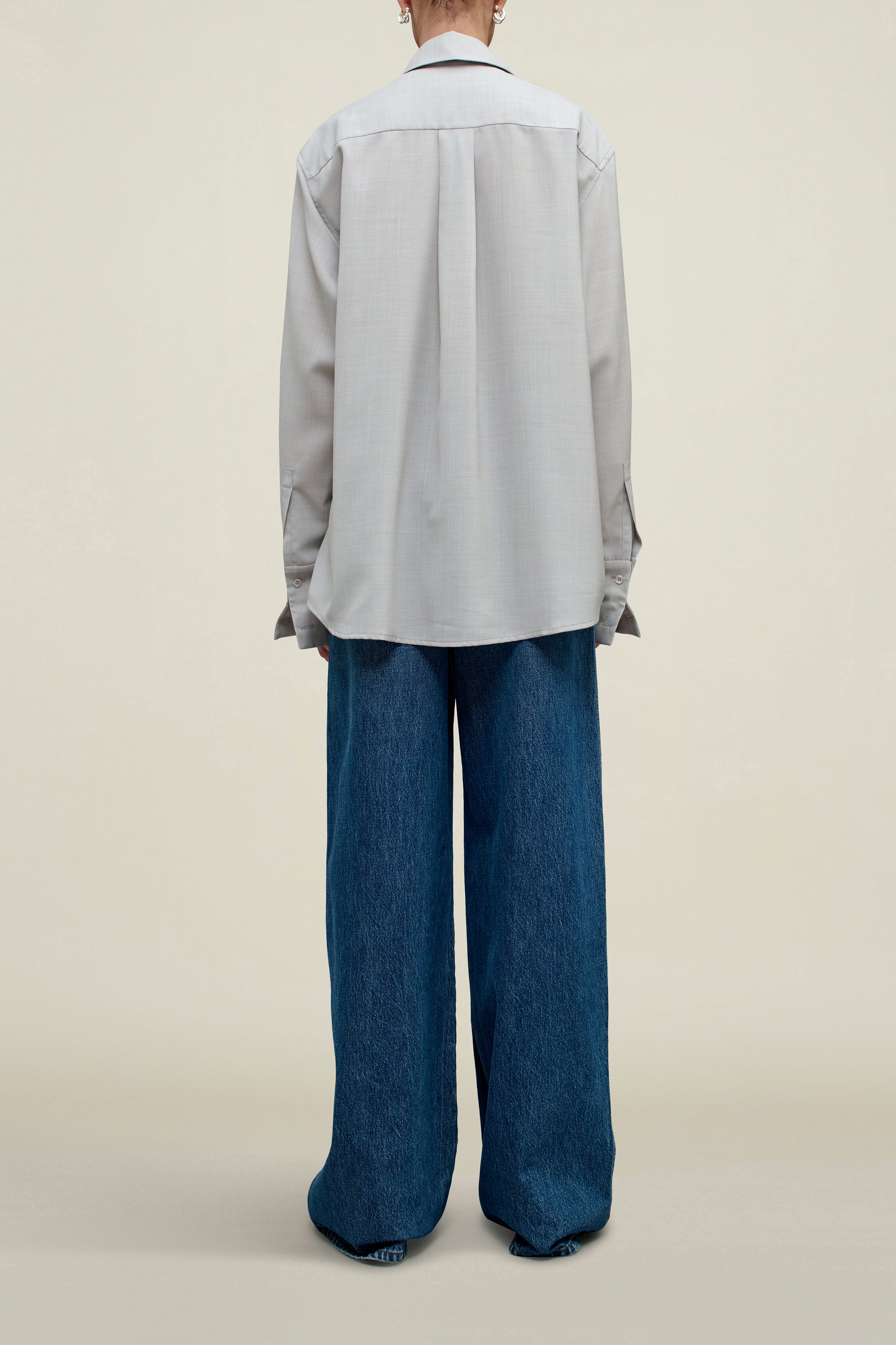 Chloé Bib Button Down in Wool Voile