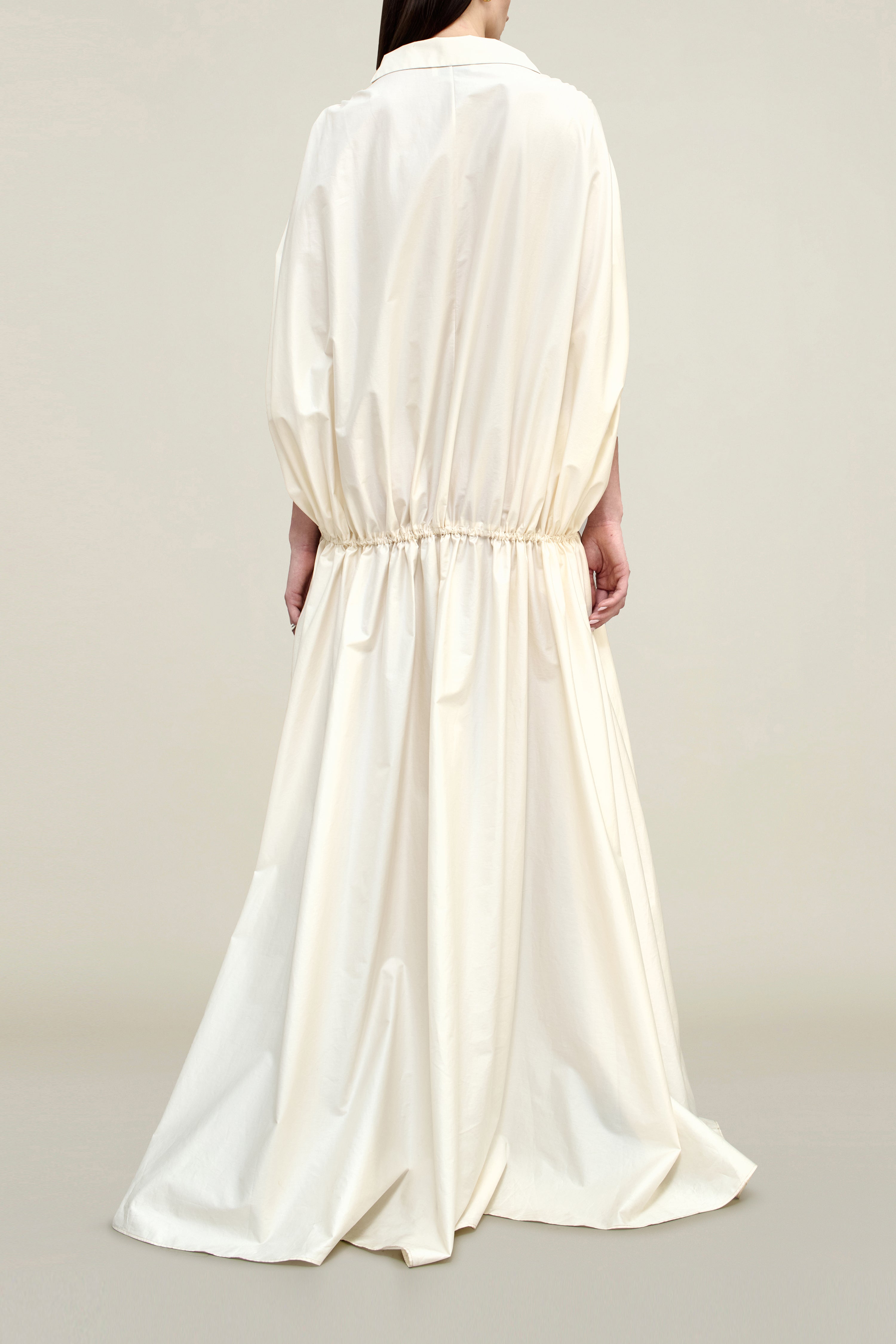 Gillian Drawstring Dress in Cotton Shirting