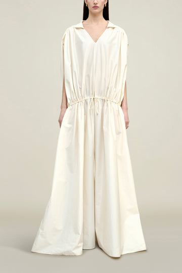 Gillian Drawstring Dress in Cotton Shirting