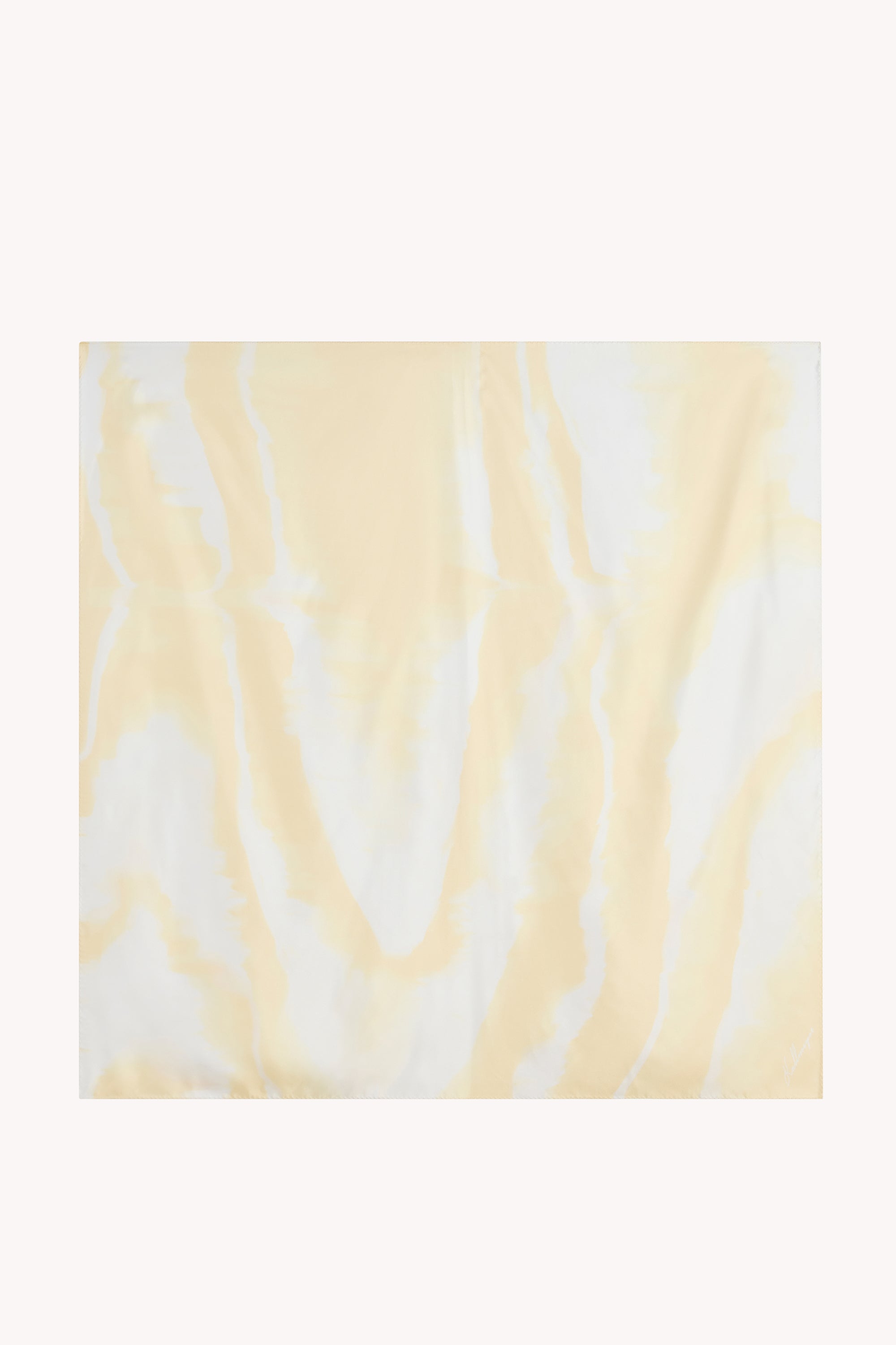Large Oil Moire Scarf in Crema Silk Twill