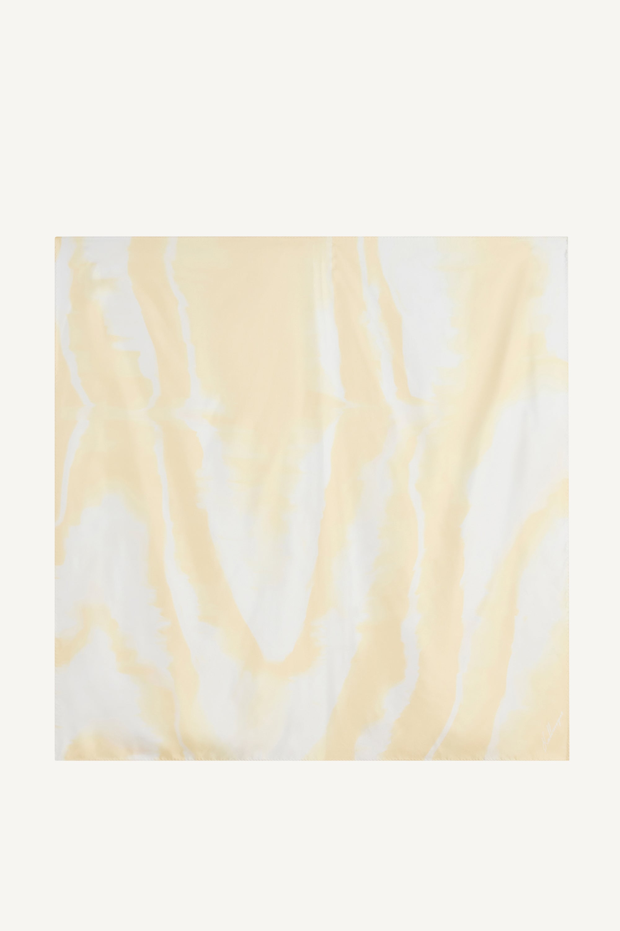 Large Oil Moire Scarf in Crema Silk Twill