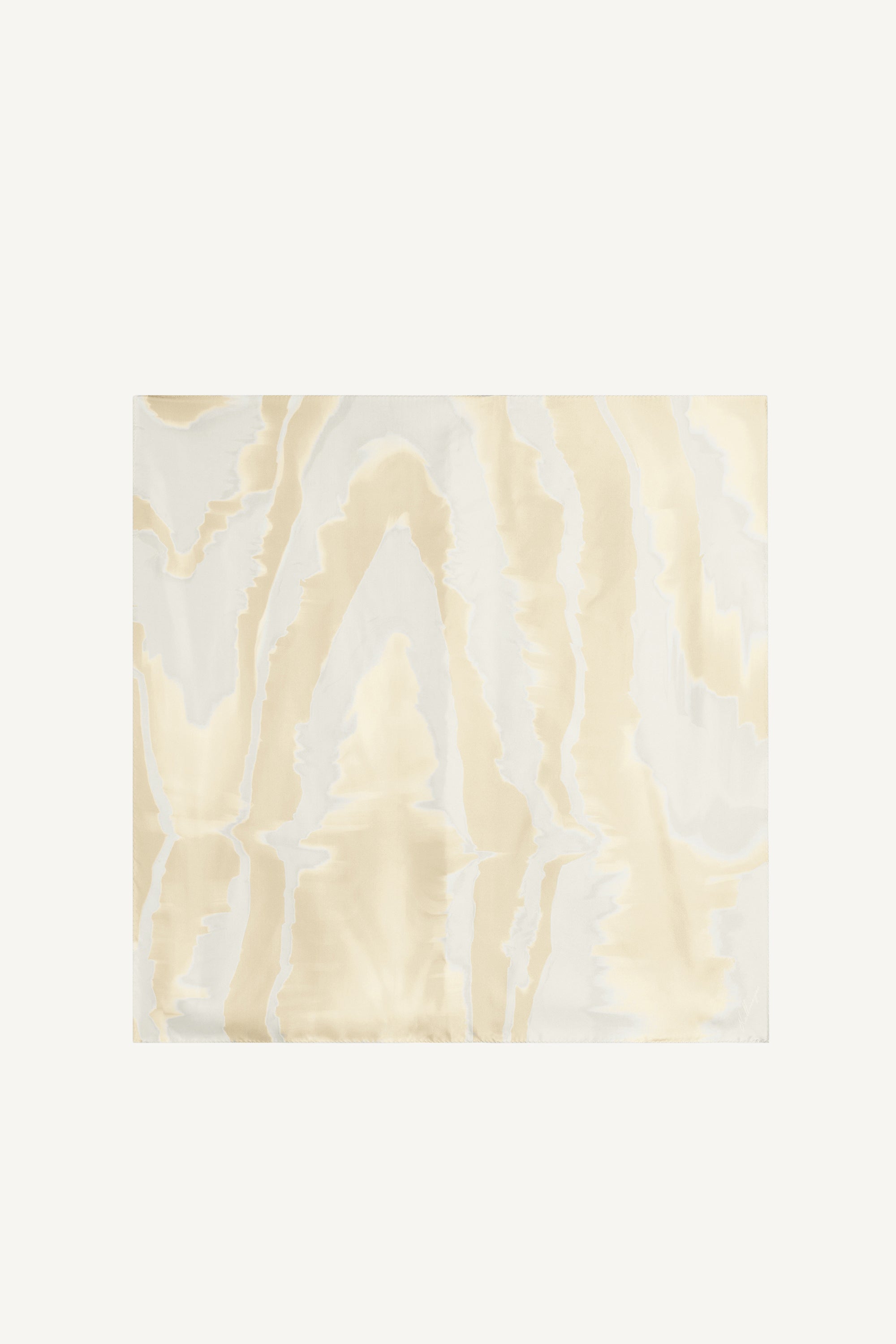 Small Oil Moire Scarf in Crema Silk Twill