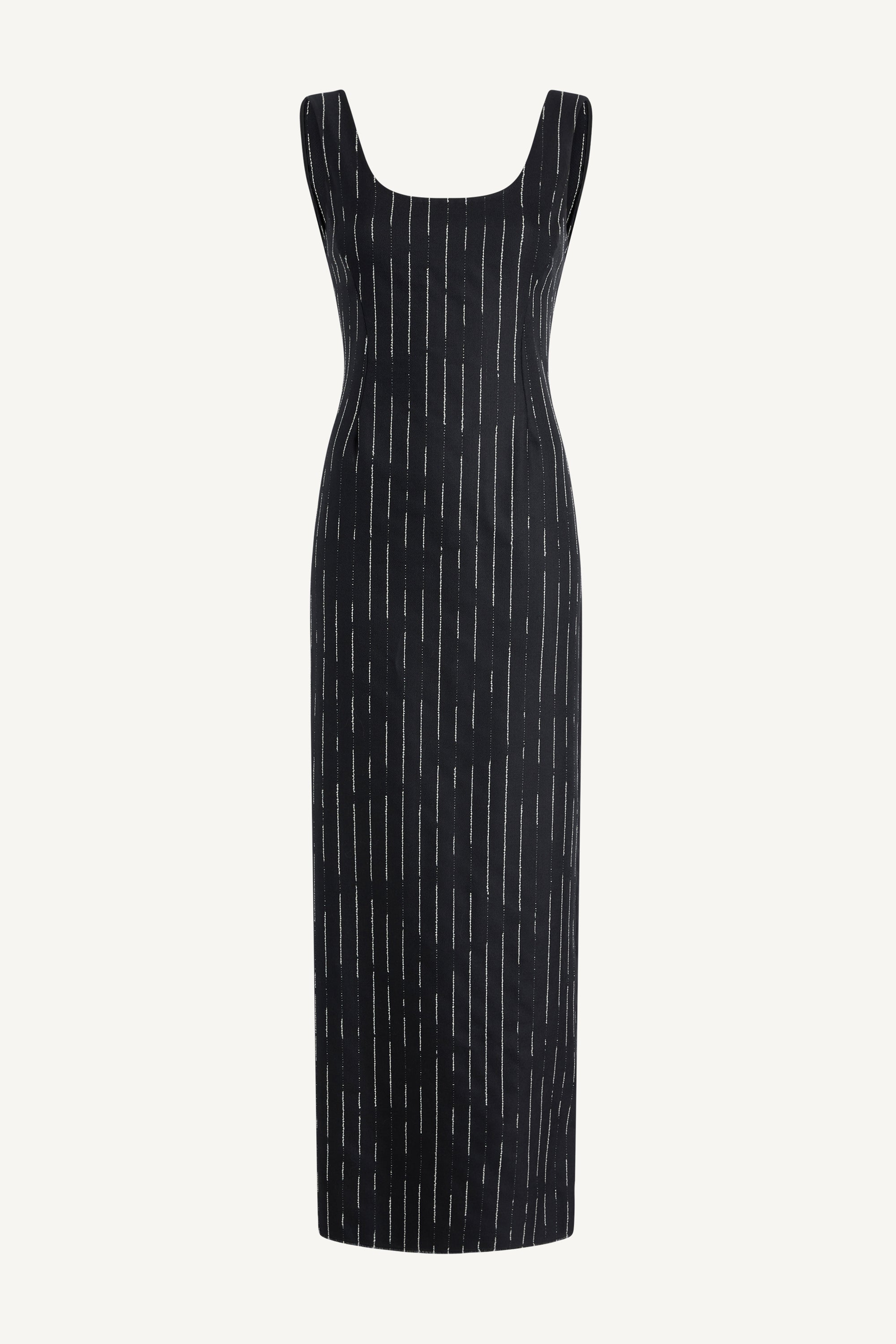 Isadora Sleeveless Gown in Summer Suiting