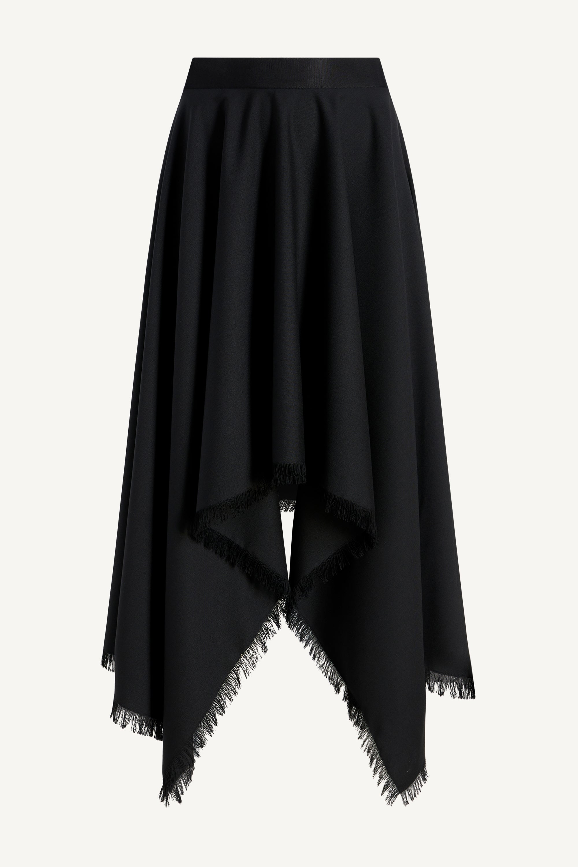 Felicity Cascade Skirt in Black Tropical Wool