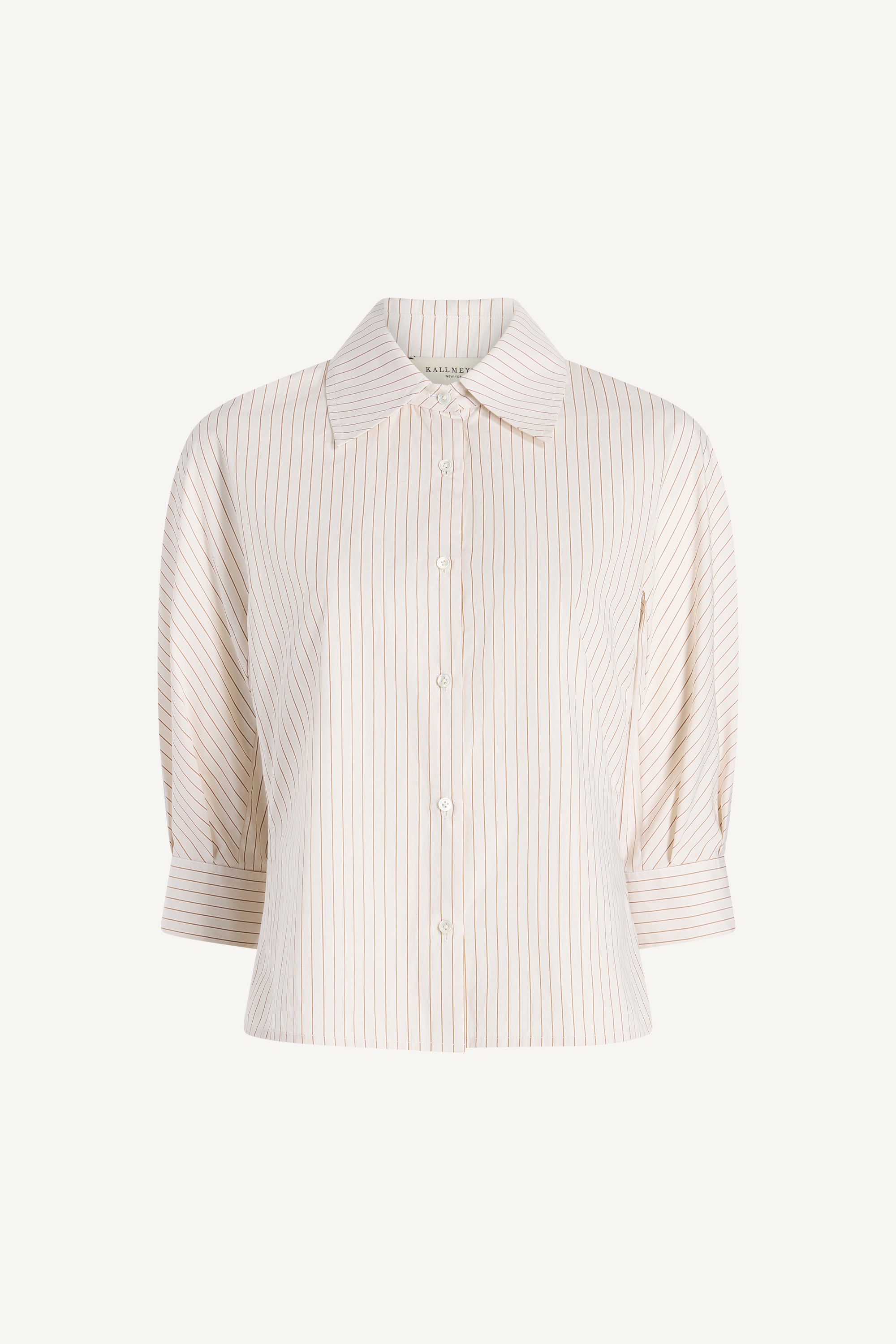 Colette 3/4 Sleeve Button Down in Cotton Poplin