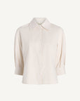 Colette 3/4 Sleeve Button Down in Cotton Poplin