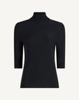 Finn Short Sleeve Turtleneck in Matte Viscose