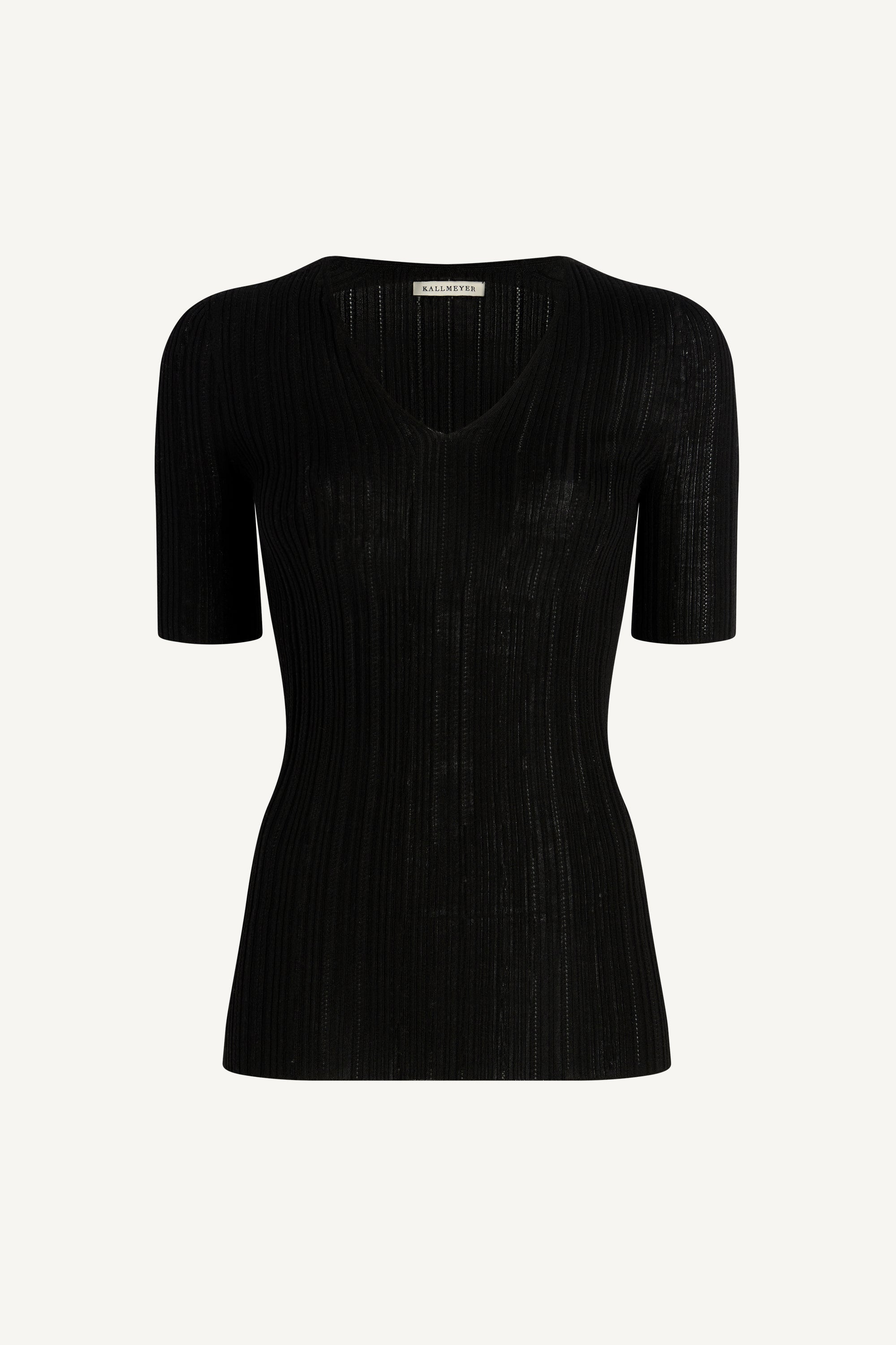 Pika Short Sleeve V-Neck in Superfine Pointelle