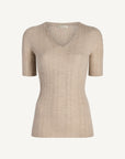 Pika Short Sleeve V-Neck in Superfine Pointelle
