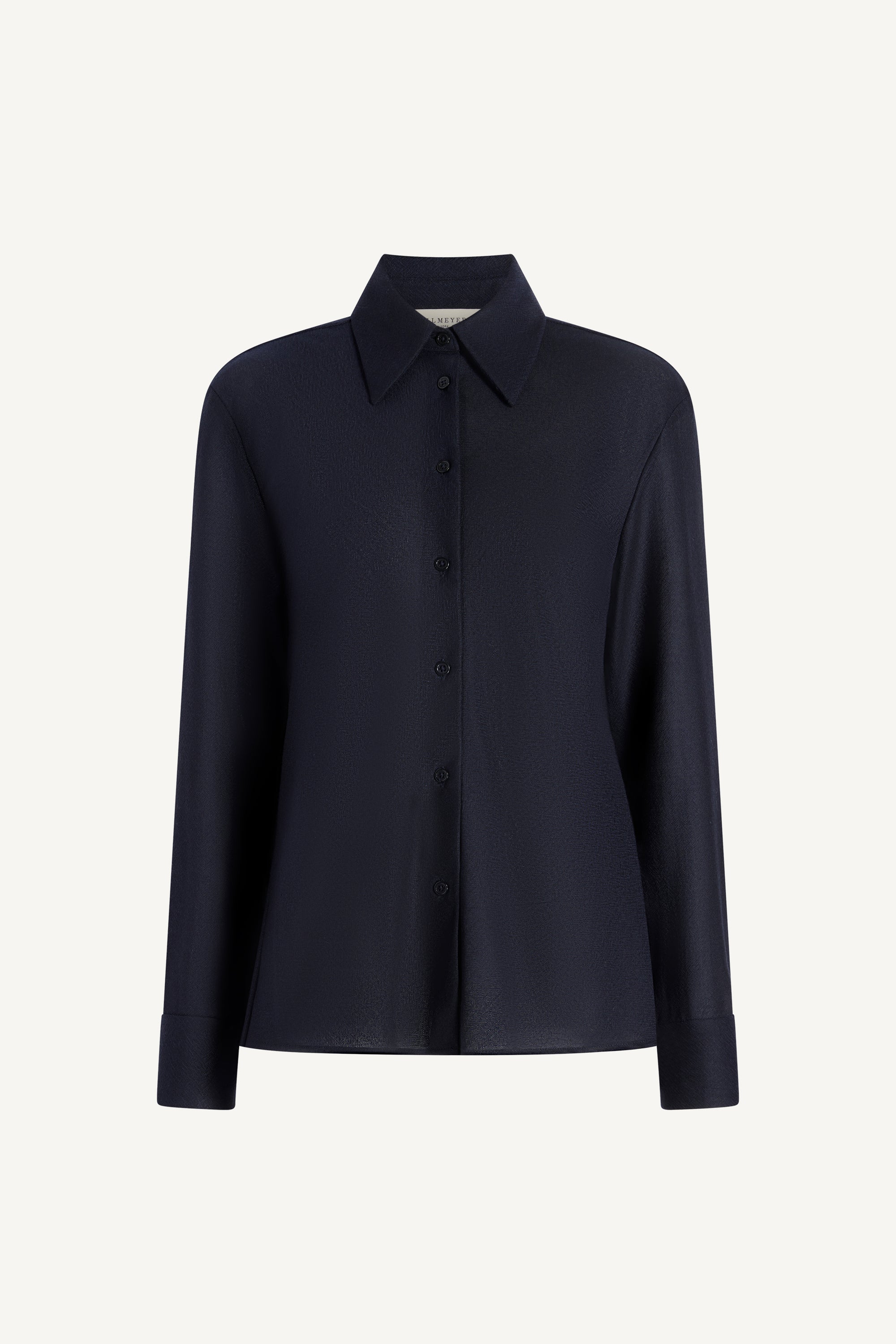 Joan Bias Button Down in Featherweight Wool