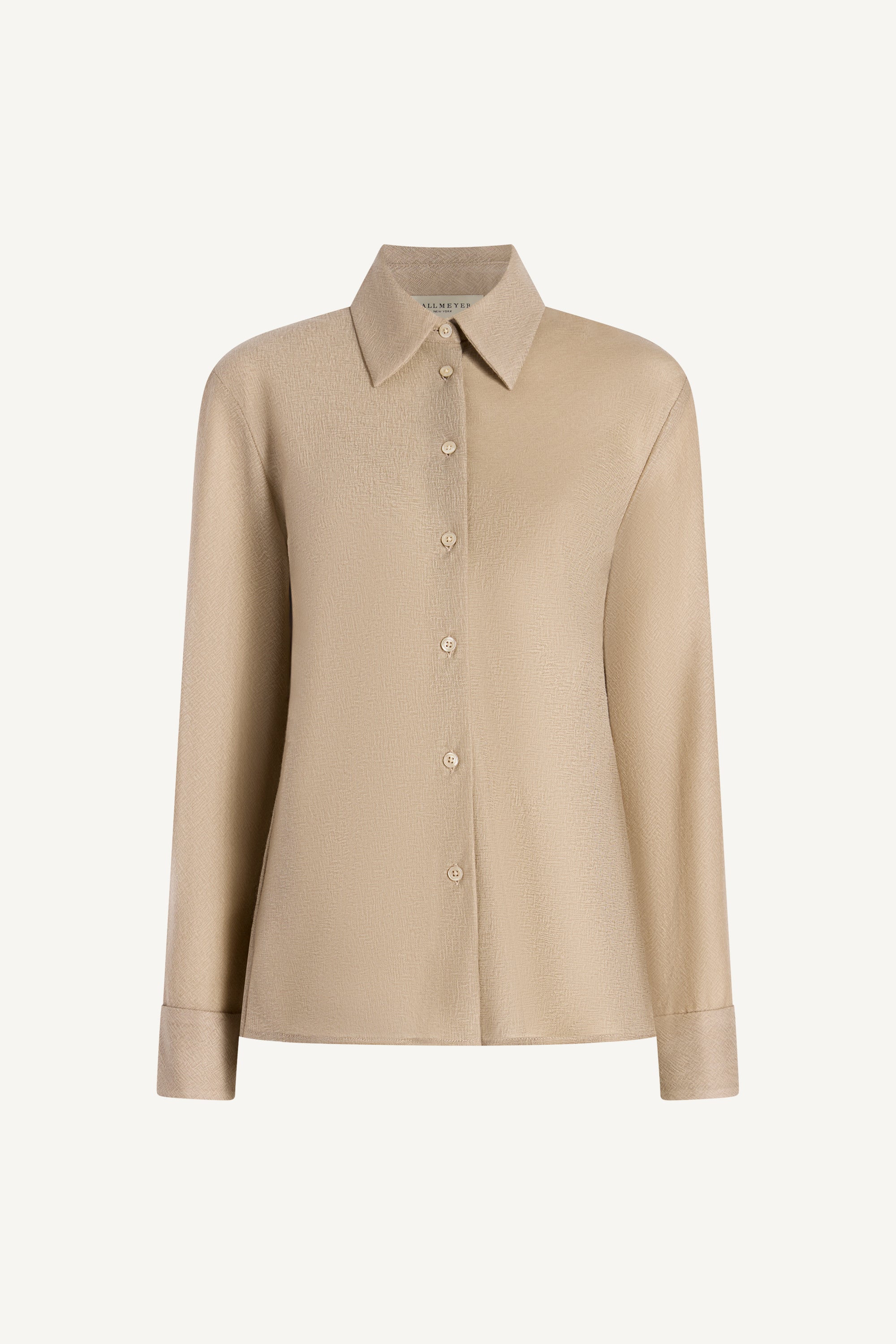 Joan Bias Button Down in Featherweight Wool