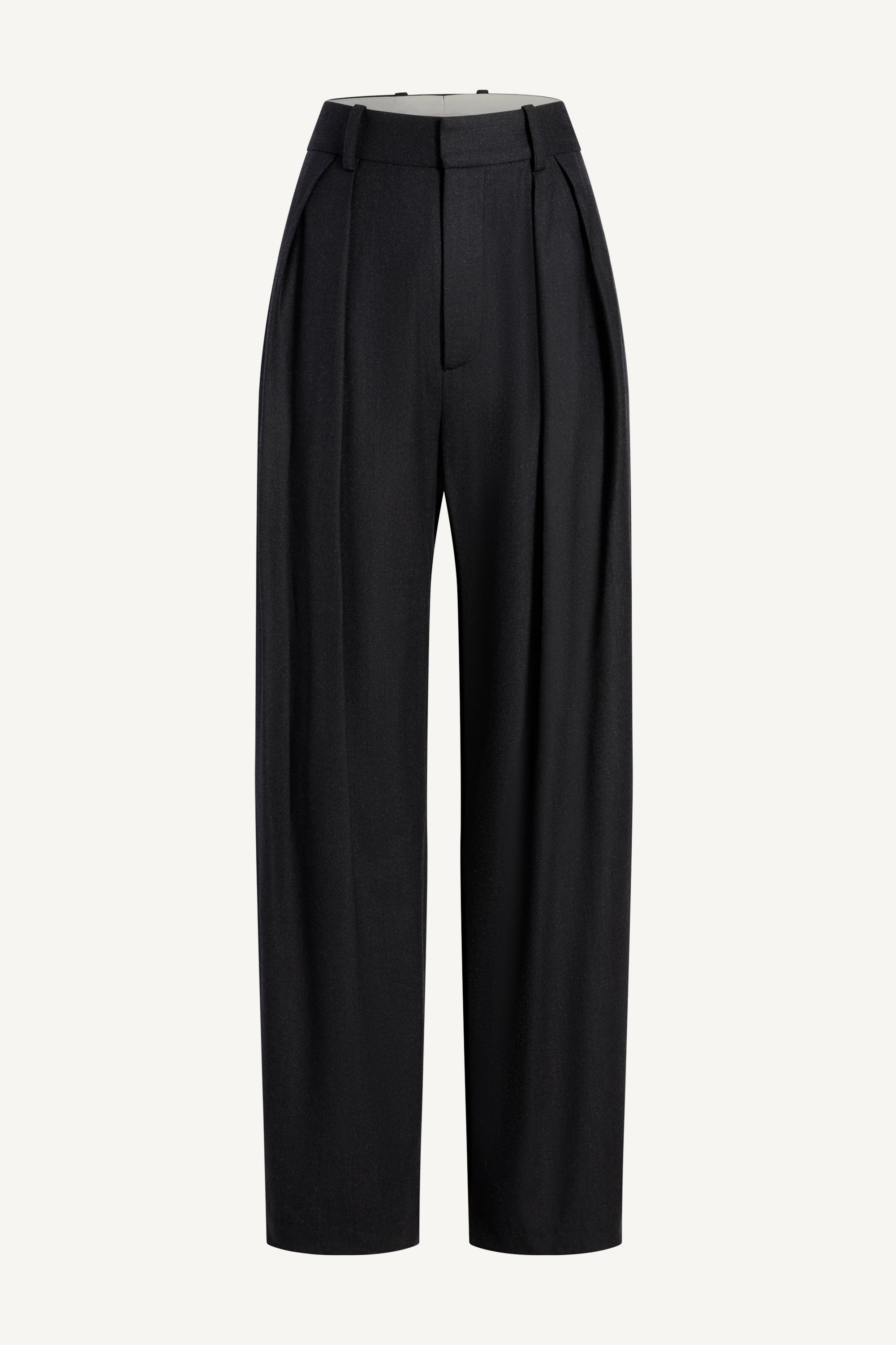 Joel Pleated Trouser in Wool Flannel