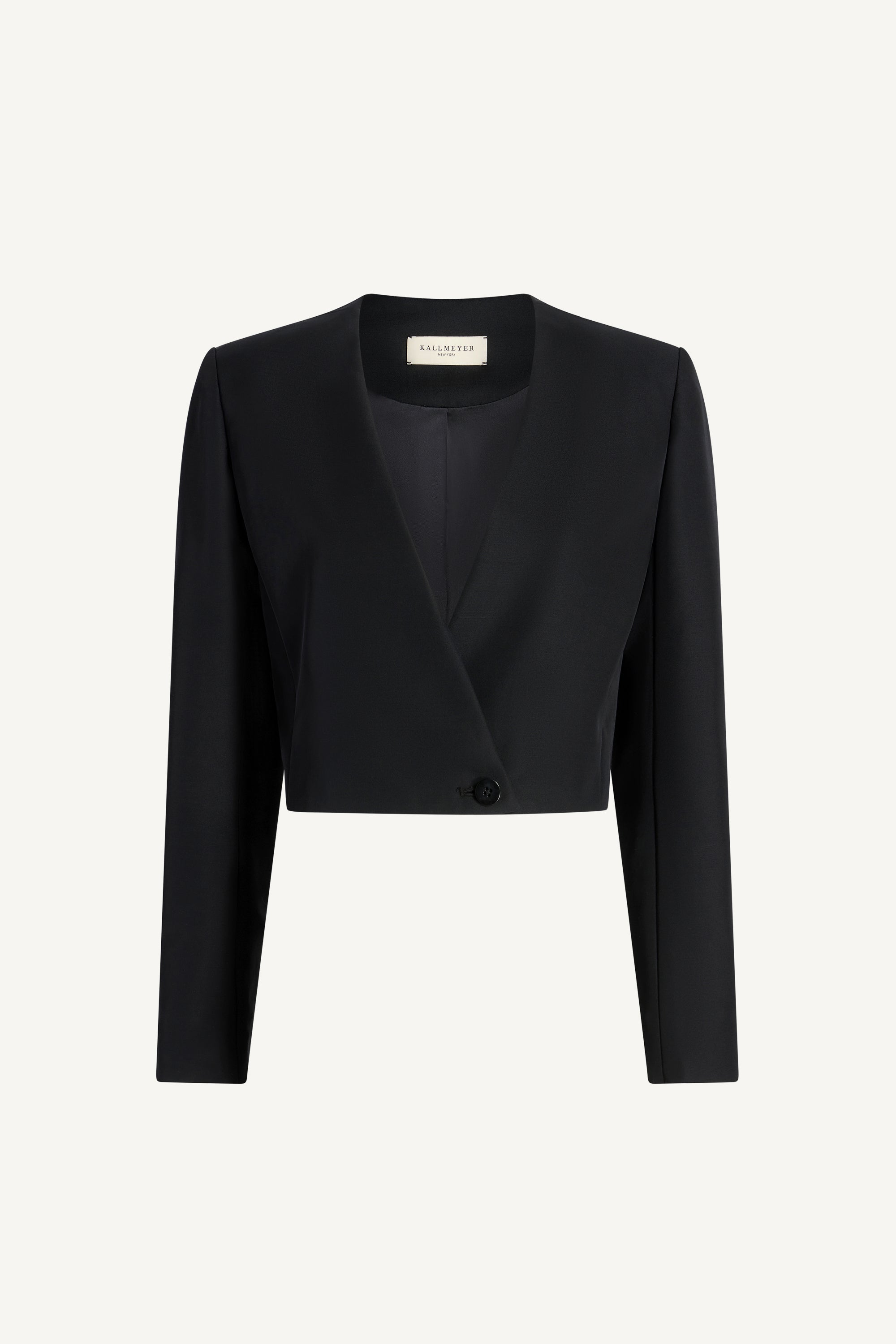 Astrid Cropped Blazer in Wool Gazar
