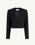 Astrid Cropped Blazer in Wool Gazar