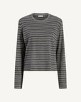 Wynn Long Sleeve T-Shirt in Charcoal Stripe