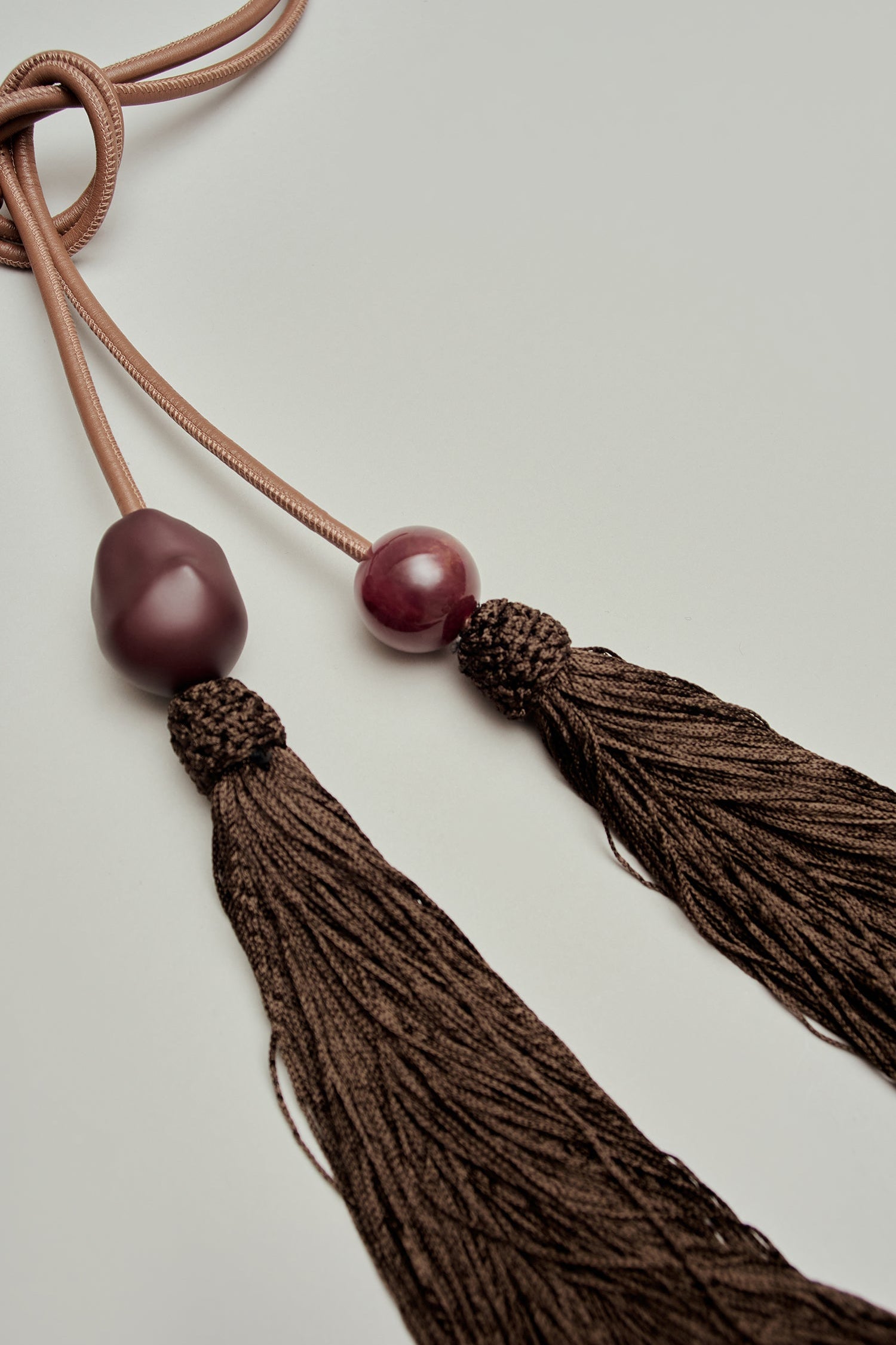 Cordo Touble Tassel Belt in Leather