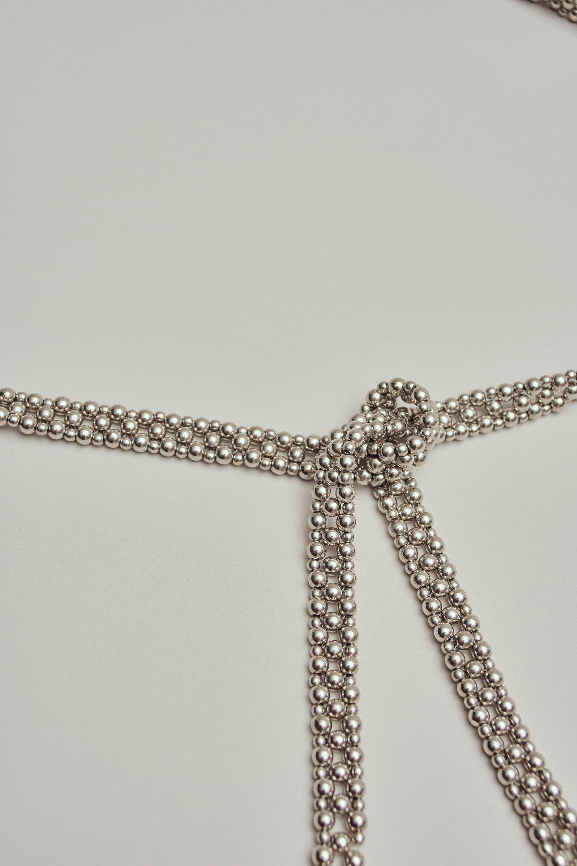 Sora Beaded Belt in Silver