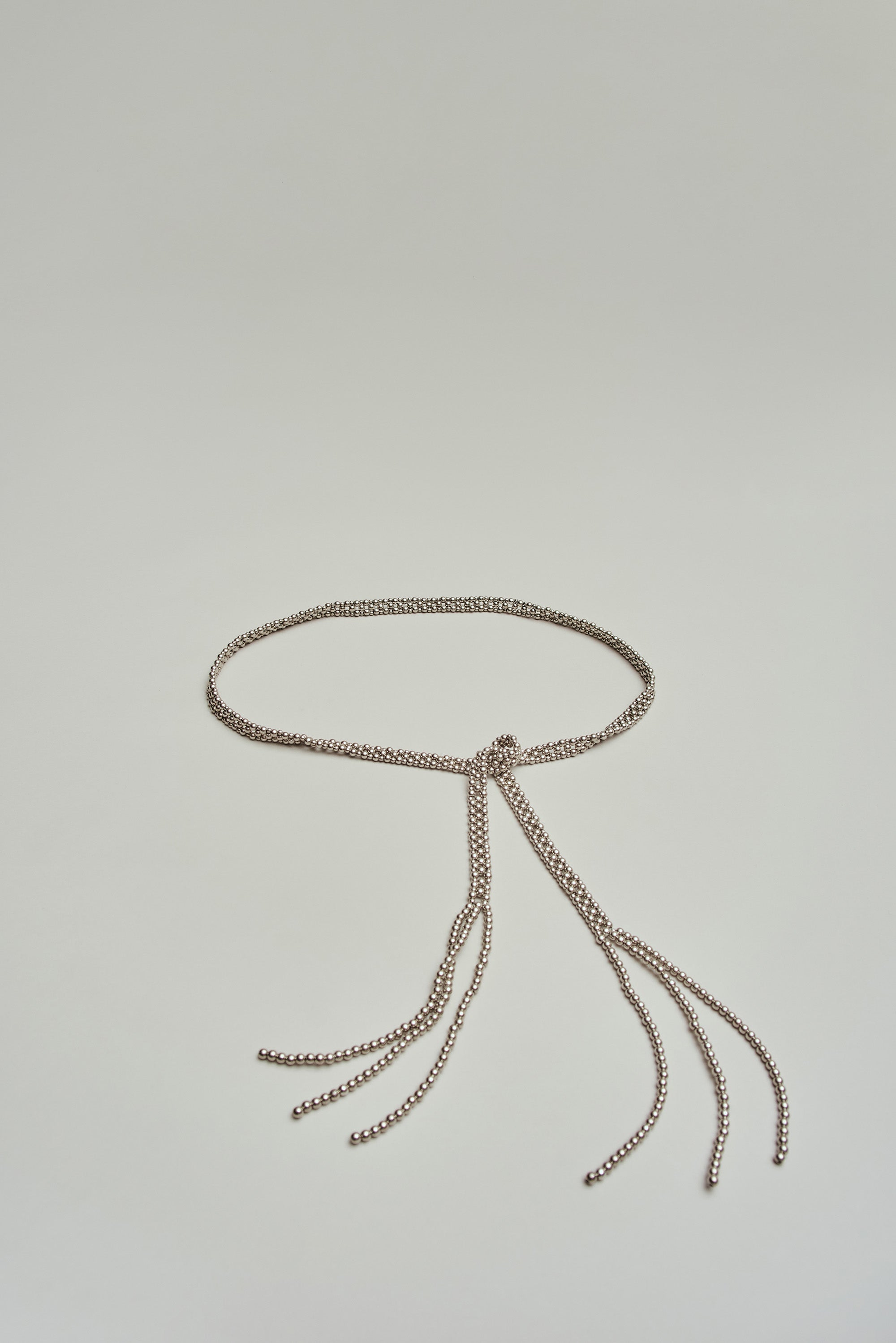 Sora Beaded Belt in Silver