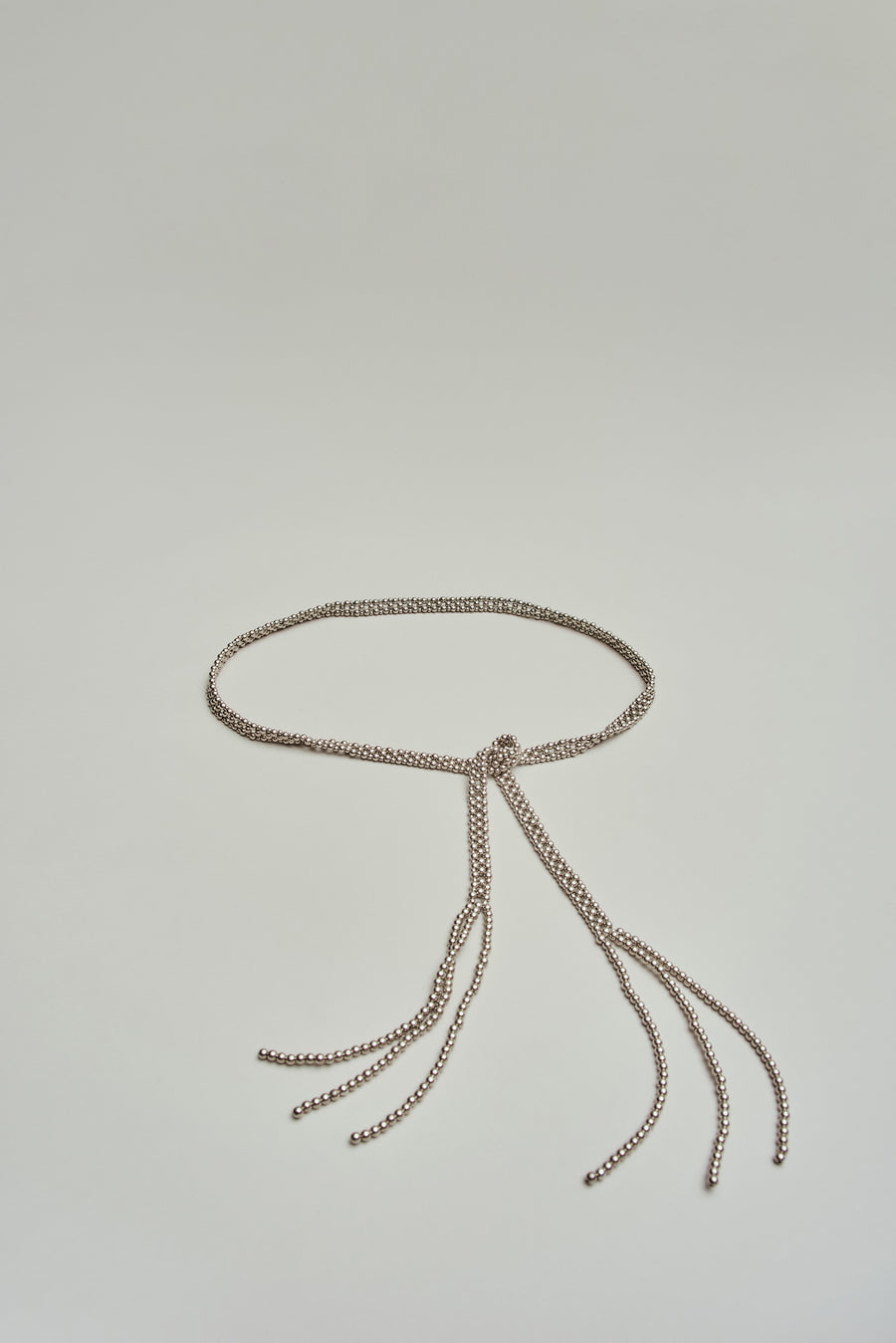 Sora Beaded Belt in Silver