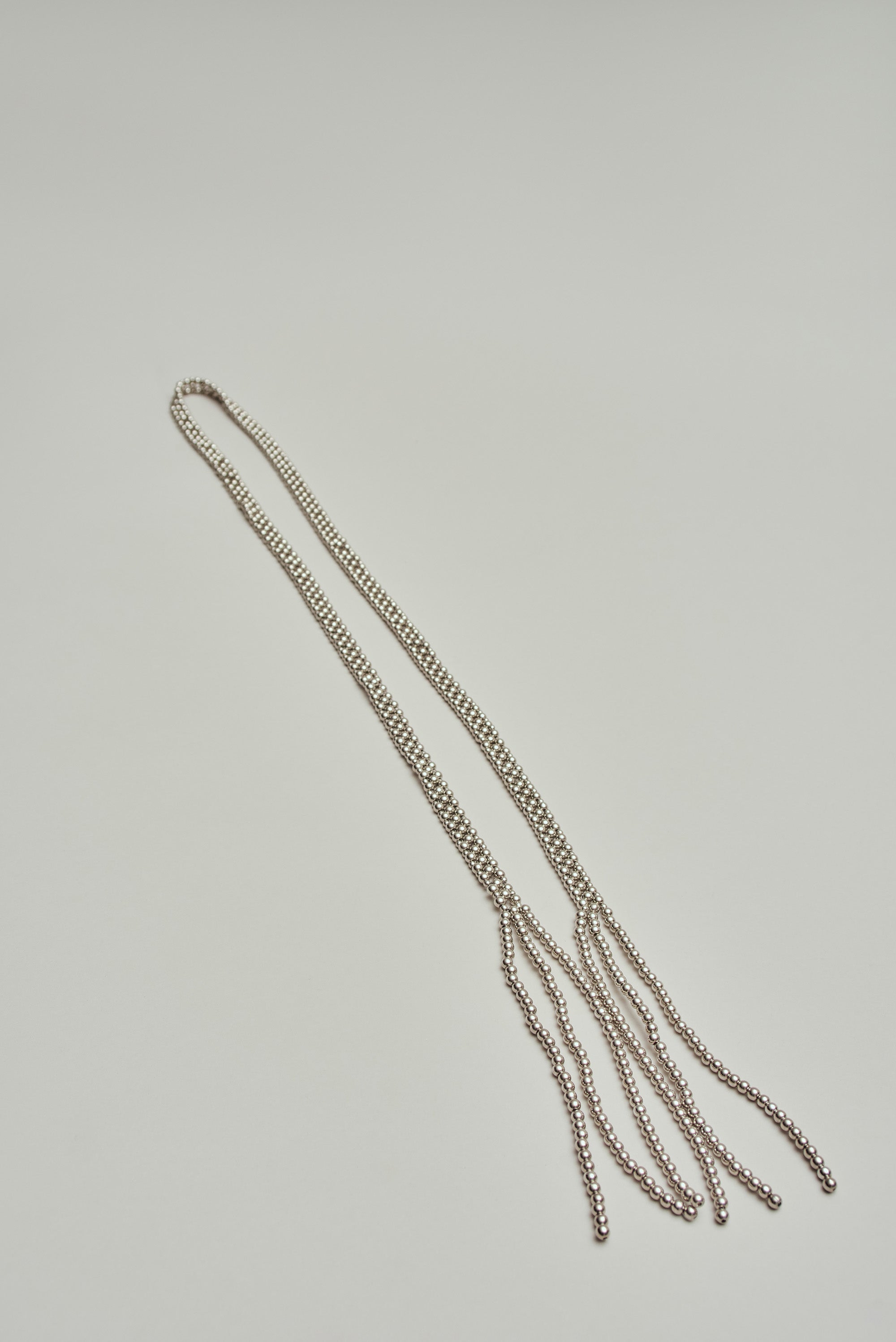 Sora Beaded Belt in Silver