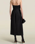 Blaise Tube Dress in Black Stretch-Knit Suiting