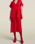 Myra Long Dress in Scarlet Flannel Suiting