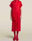 Myra Long Dress in Scarlet Flannel Suiting