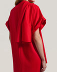 Myra Long Dress in Scarlet Flannel Suiting