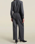 Clemence Pant in Heather Grey Flannel Suiting