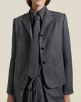 Kiernan Shrunken Blazer in Heather Grey Flannel Suiting