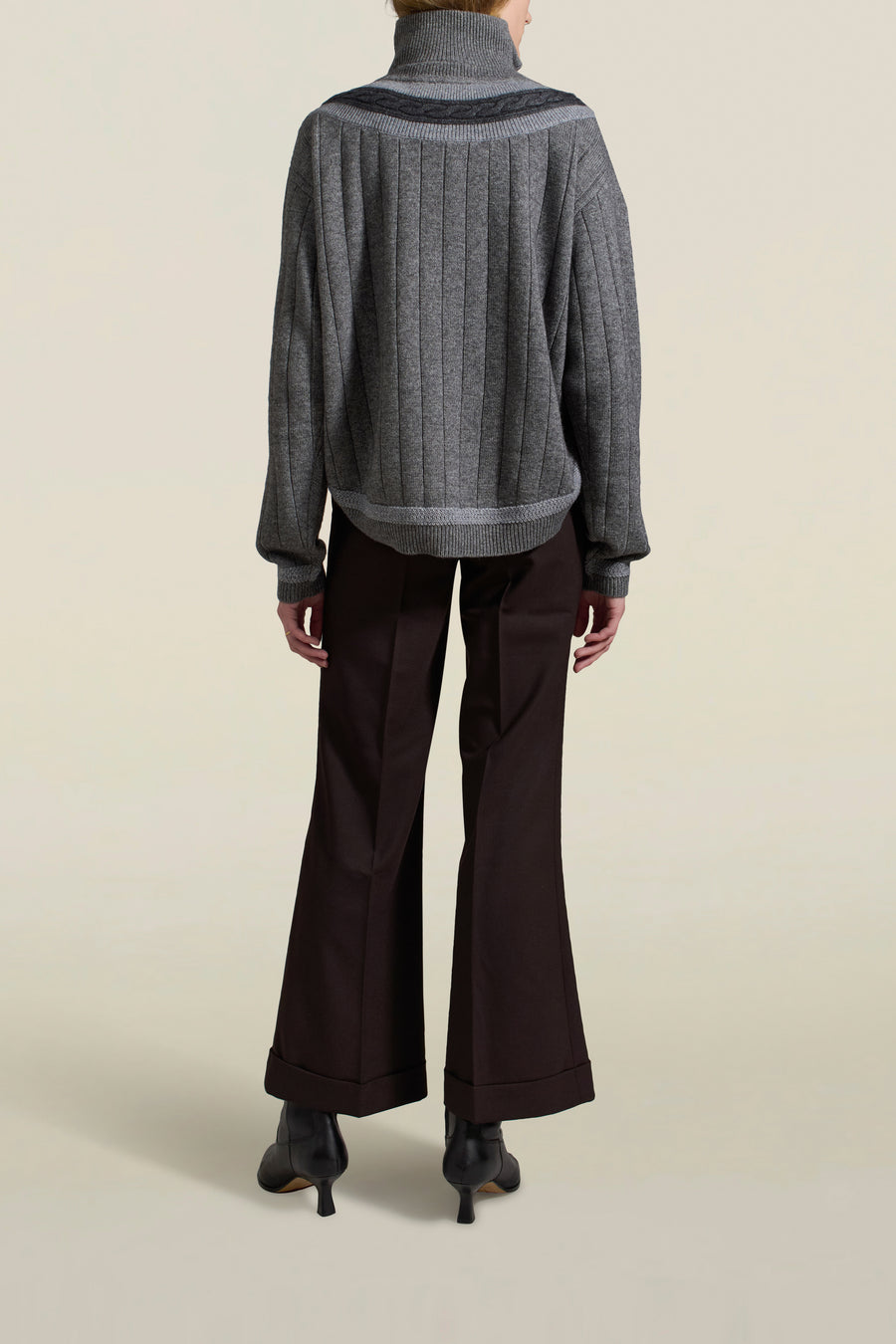 Josie Layered Sweater in Heather Grey Cashmere Wool Blend