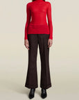 Lyra Sheer Turtleneck in Scarlet Viscose Blend