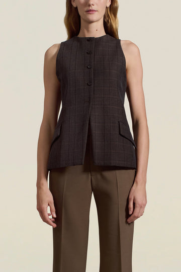 Ira Suit Vest in Smoke Winter Madras