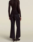 Lyra Sheer Turtleneck in Black Viscose Blend