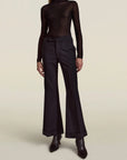 Milena Cuff Trouser in Black Sergeant Twill