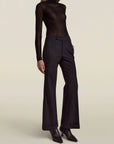 Milena Cuff Trouser in Black Sergeant Twill