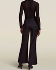 Milena Cuff Trouser in Black Sergeant Twill