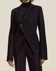 Thalia Blazer in Black Sergeant Twill