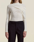 Klein Draped Top in Meringue Slinky Jersey