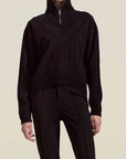 Josie Layered Sweater in Black Cashmere Wool Blend