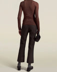 Lyra Sheer Turtleneck in Russet Viscose Blend