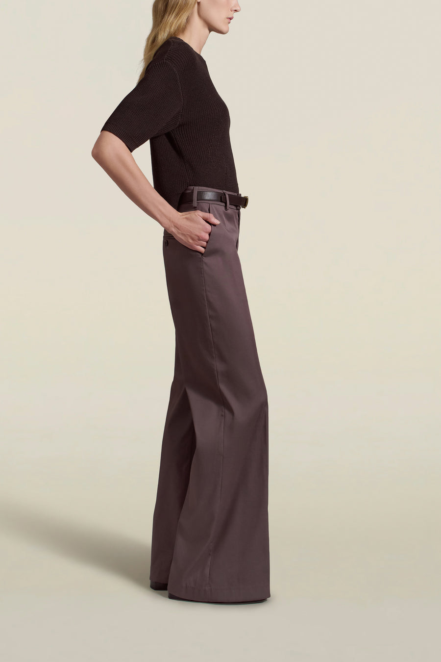 Athena Flare Pant in Concord Summer Mikado