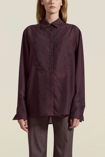 Chloé Bib Button Down in Concord Viscose Voile