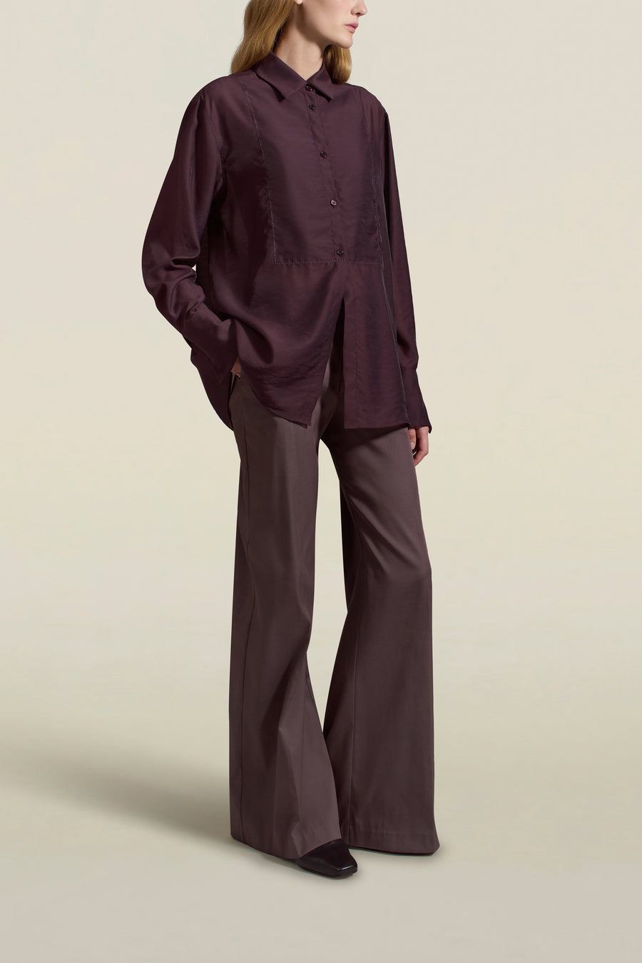 Chloé Bib Button Down in Concord Viscose Voile