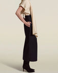 Andi Long Skirt in Black Sergeant Twill