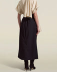 Andi Long Skirt in Black Sergeant Twill