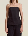 Etta Tube Top in Black Dettaglio Suiting