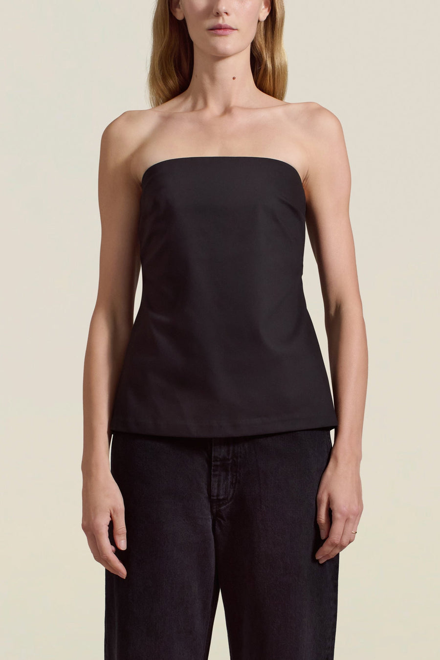 Etta Tube Top in Black Dettaglio Suiting